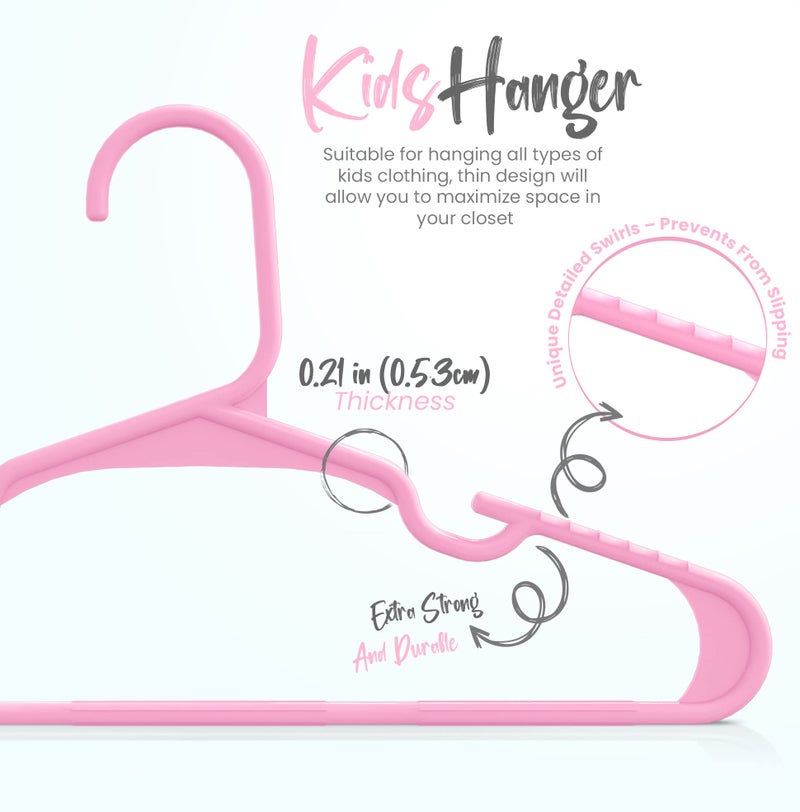Utopia Home 60 Pack Kids Hangers - 11.5 Inch Plastic Baby Hangers for Closet - Childrens Hanger for Clothes & Infant Hanger for Closet - for Everyday Standard Use (Baby Pink) - Image 2